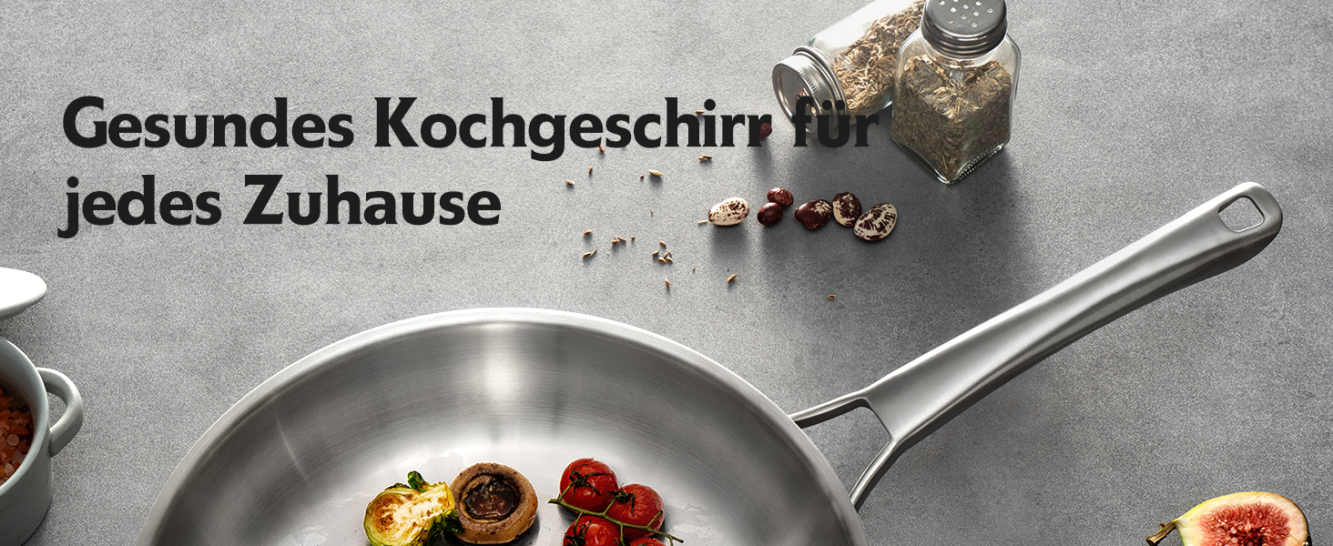 Набір сковорідок з нержавіючої сталі 3 шт. (20, 24, 28 см), універсальні, для всіх плит, індукційні, безпечні для духовки та посудомийної машини