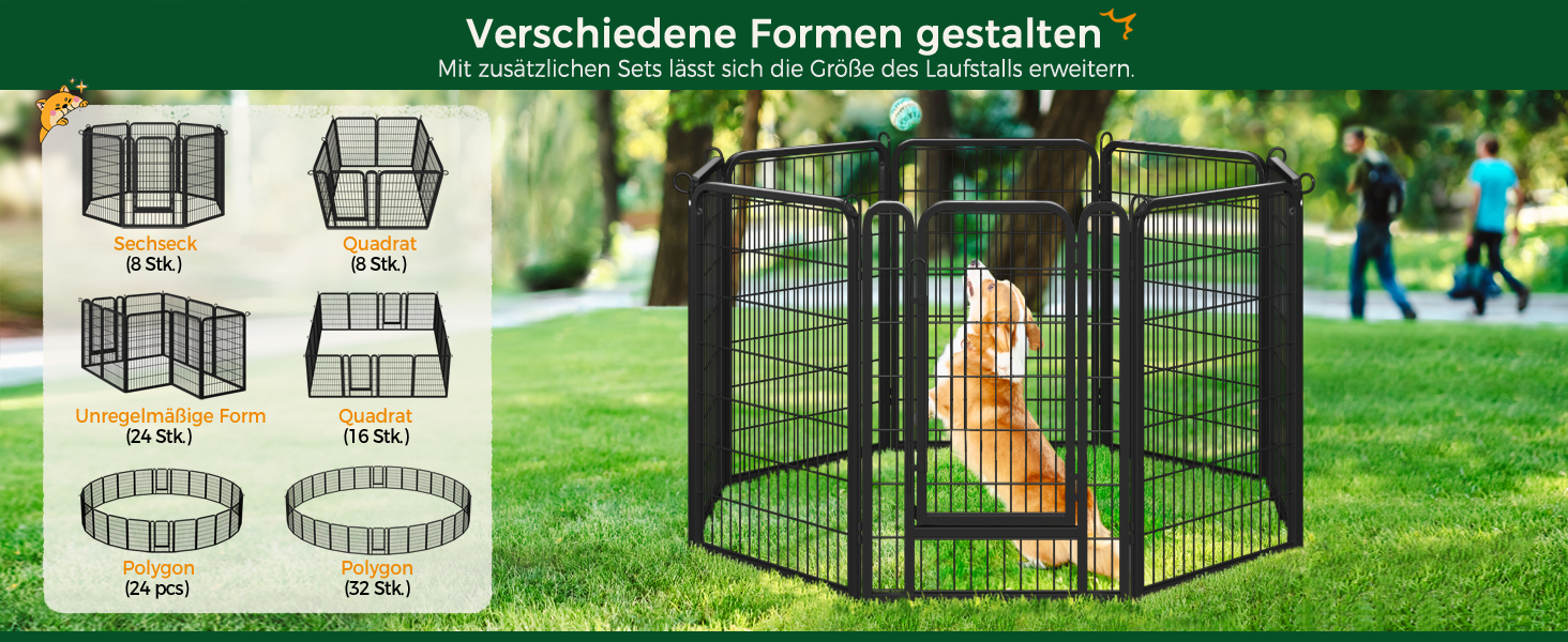 Yaheetech 100cm Foldable Dog Playpen - 6 Panel, Freestanding Kennel for Dogs - Indoor & Outdoor Use, Tool-Free Assembly