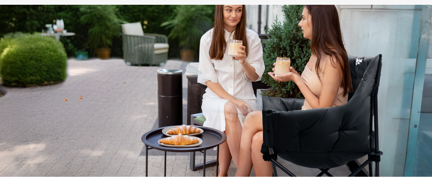 Крісло для кемпінгу складне, XXL, чорне, 150 кг, з підлокітниками, м'яке, для відпочинку на природі