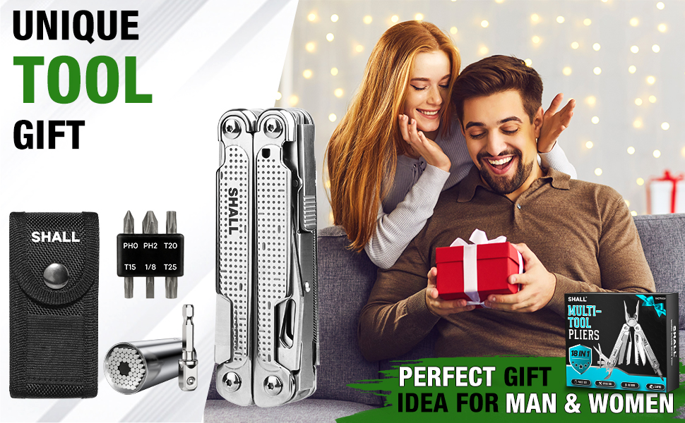 Мультитул SHALL 18-в-1: плоскогубці, викрутки, універсальний ключ для кемпінгу, риболовлі, виживання та полювання