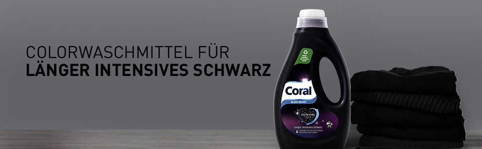 Рідкий засіб для прання чорної білизни Coral Black Velvet з Color Shine Tech та сироваткою для захисту волокон, 6 x 1 л (6 л)