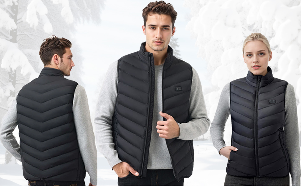 Обогревна жилетка для чоловіків та жінок з Powerbank, 9 зон нагріву, 3 режими температури, 20000mAh, для активного відпочинку, походів та катання на лижах