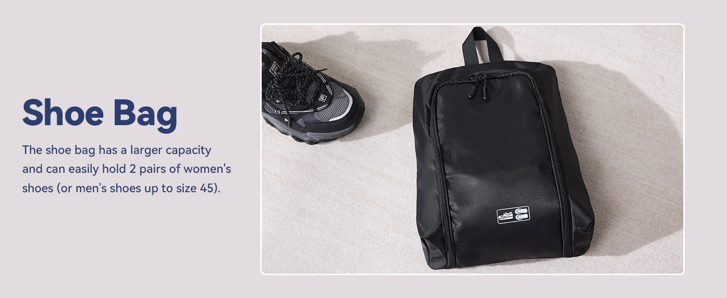 Органайзер для валізи MURISE, 8 шт. - Packing Cubes для подорожей, сумки-органайзери для валізи, з мішечком для взуття та косметички, система організації, Travel Essentials, чорний