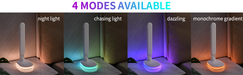 LED настільна лампа з USB зарядкою, годинником, LCD дисплеєм та регулюванням температури для спальні, офісу (біла)