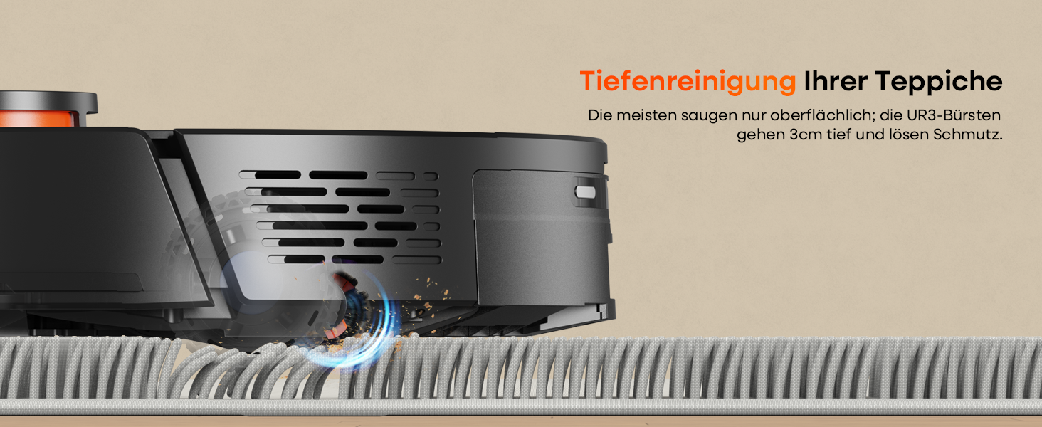 Робот-пилосос з функцією миття 7000Pa, з базою самостійної очистки 3.5L, час роботи 180 хв, LiDAR навігація, для прибирання шерсті тварин, килимів та твердих підлог, керування через додаток, чорний