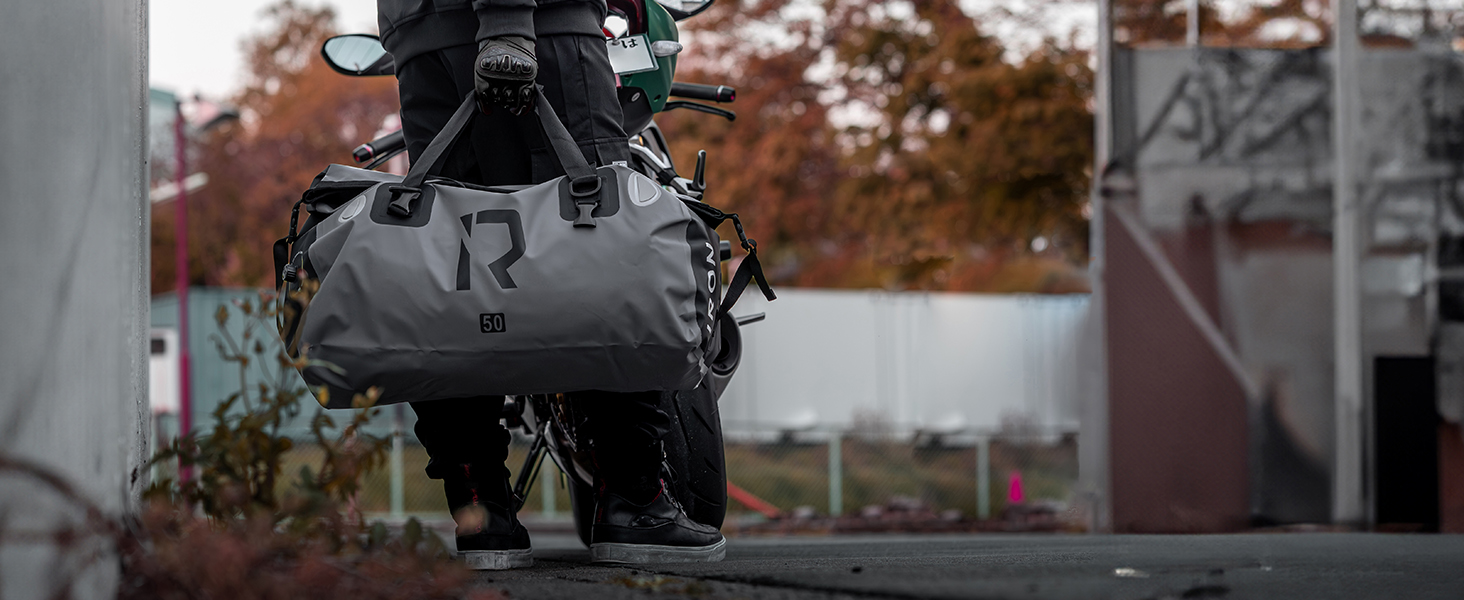 IRON JIA's Motorcycle Bag Luggage Roll Waterproof Motorcycle Rear Bag Saddlebag Travel Bag with roll-sealed shoulder straps suitable for motorcycle cycling camping watersports Black-70L