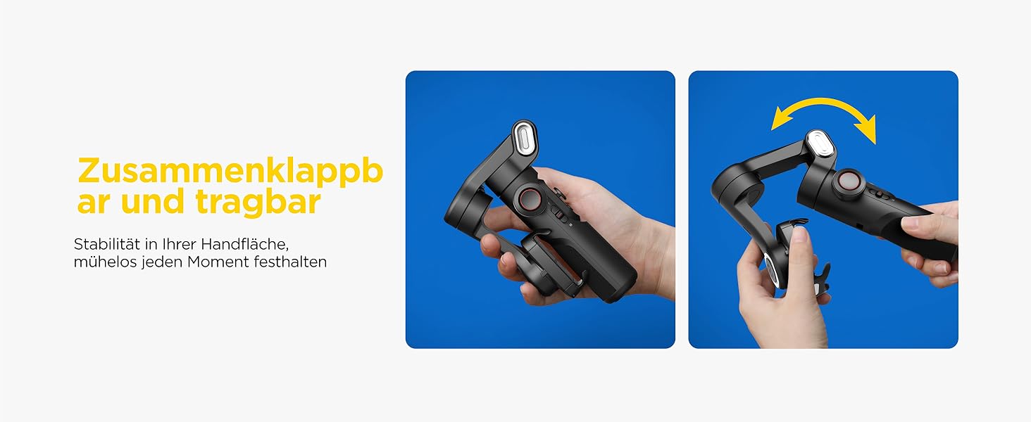 Стабілізатор Gimbal AOCHUAN для iPhone та Android - 3-осьовий, з фокусуванням, трекінг облич/об'єктів, для відеозйомки