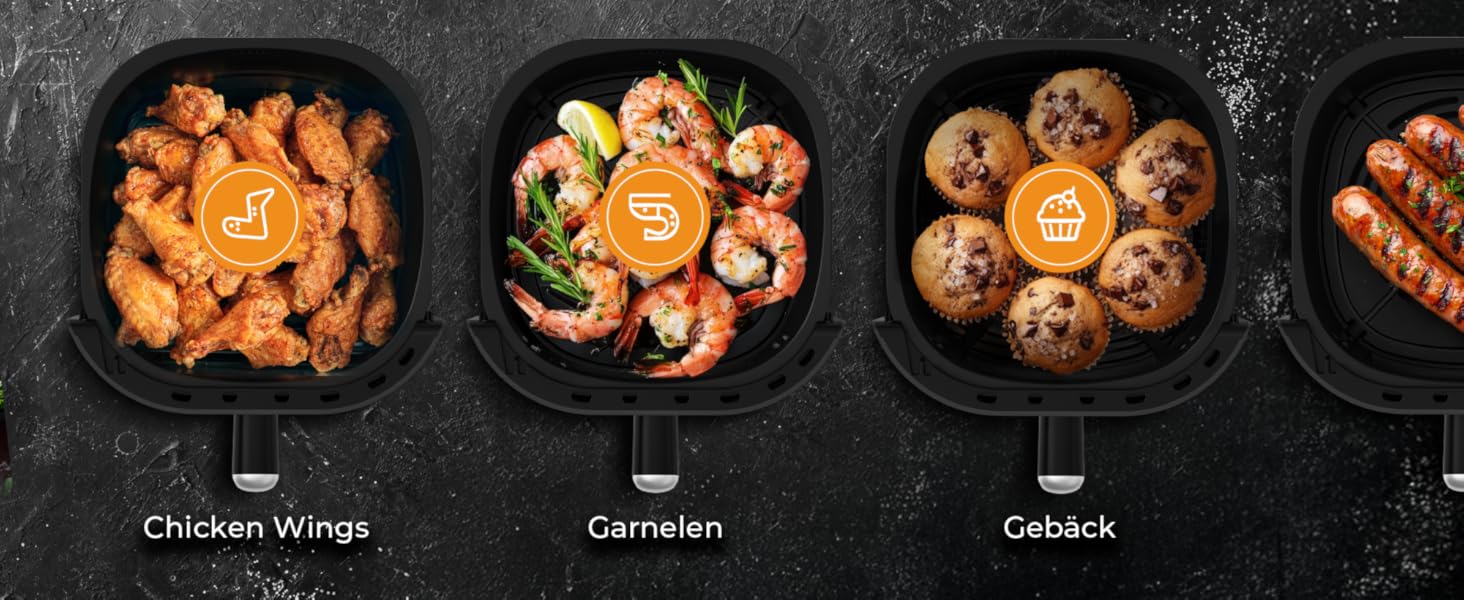 Balter Airfryer XL 5.5л Фритюрниця з оглядовим вікном HL-551T - 12 програм, рецепти