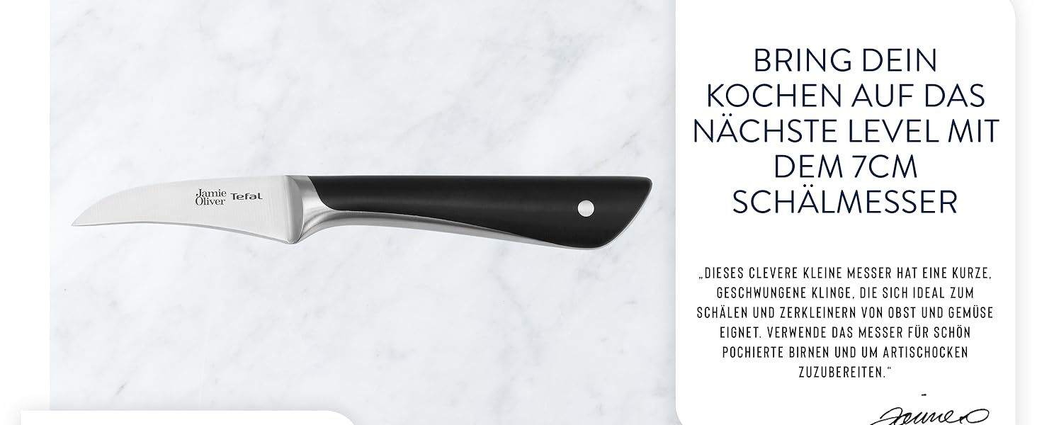 Набір кухонних ножів Jamie Oliver by Tefal (6 предметів): шеф-ніж, ніж Сантоку, ніж для хліба, універсальний ніж, ніж для овочів + блок з акації, сталь, коричневий K267S556