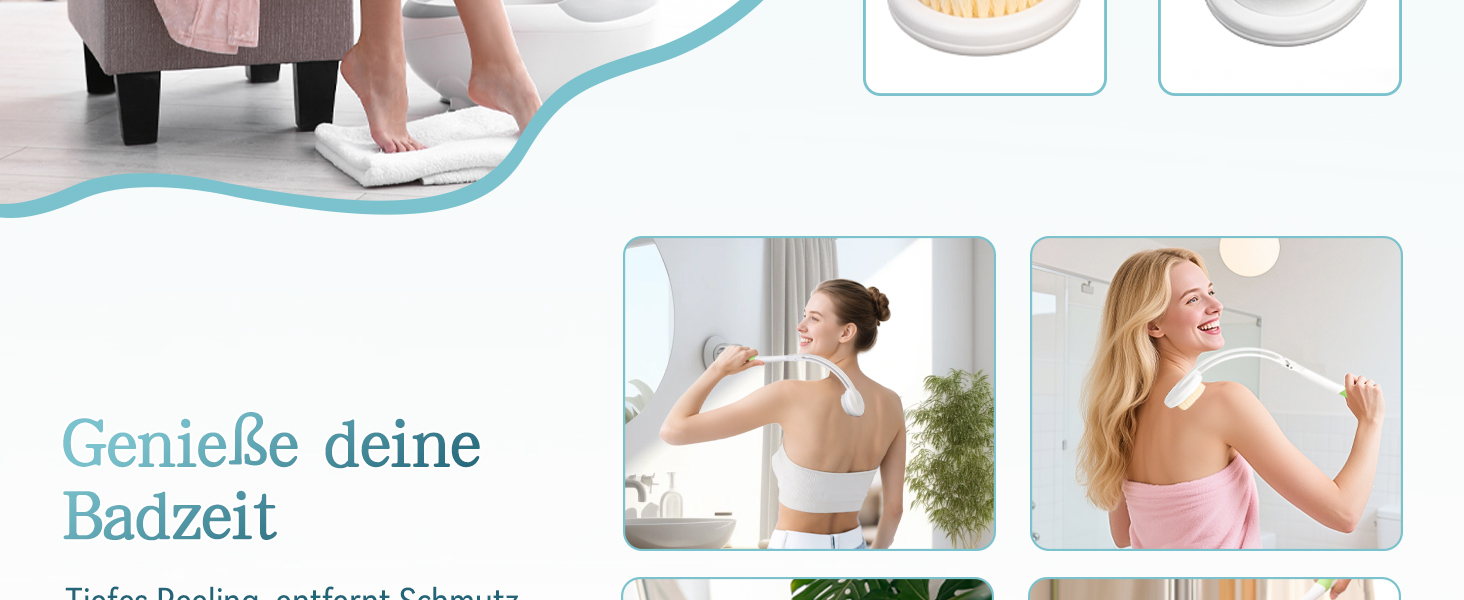 Набір для масажу спини з насадкою (3 змінні насадки), довга ручка - догляд за спиною 2024