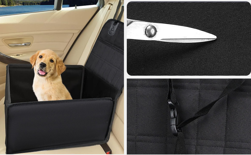 Автомобільний лежак для собак, стабільний бокс для собак на заднє сидіння, водонепроникний, чорний