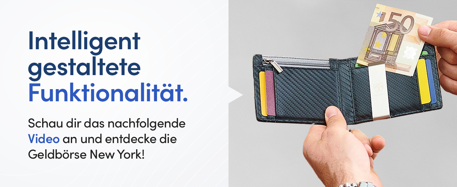 Чоловічий шкіряний гаманець Travando New York з кліпсою для грошей, RFID захистом, картхолдером, компактний, преміум якість, ідеальний подарунок