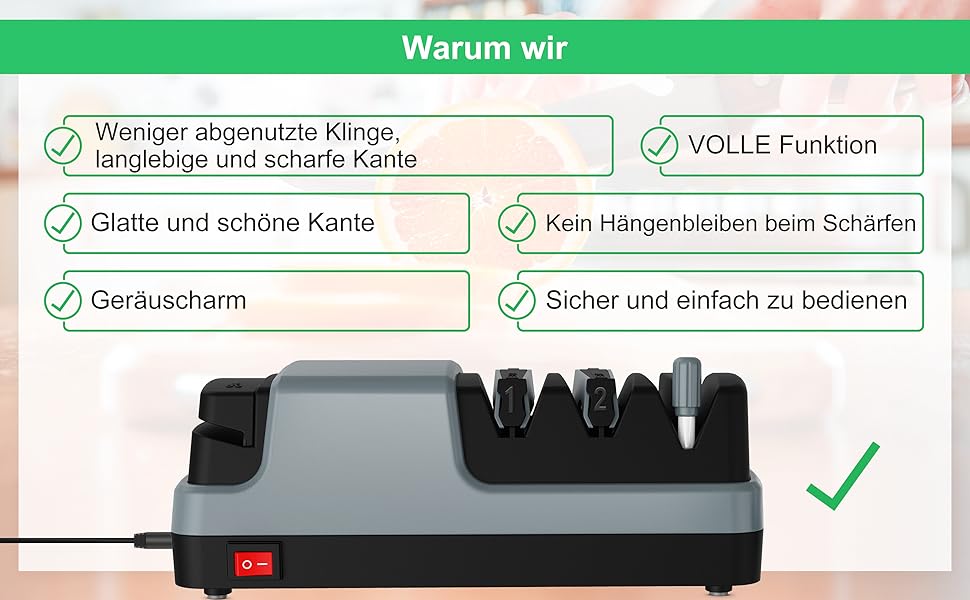 Електричний точило для ножів 4-в-1: прямі, зубчасті, керамічні ножі та ножиці, сірий колір