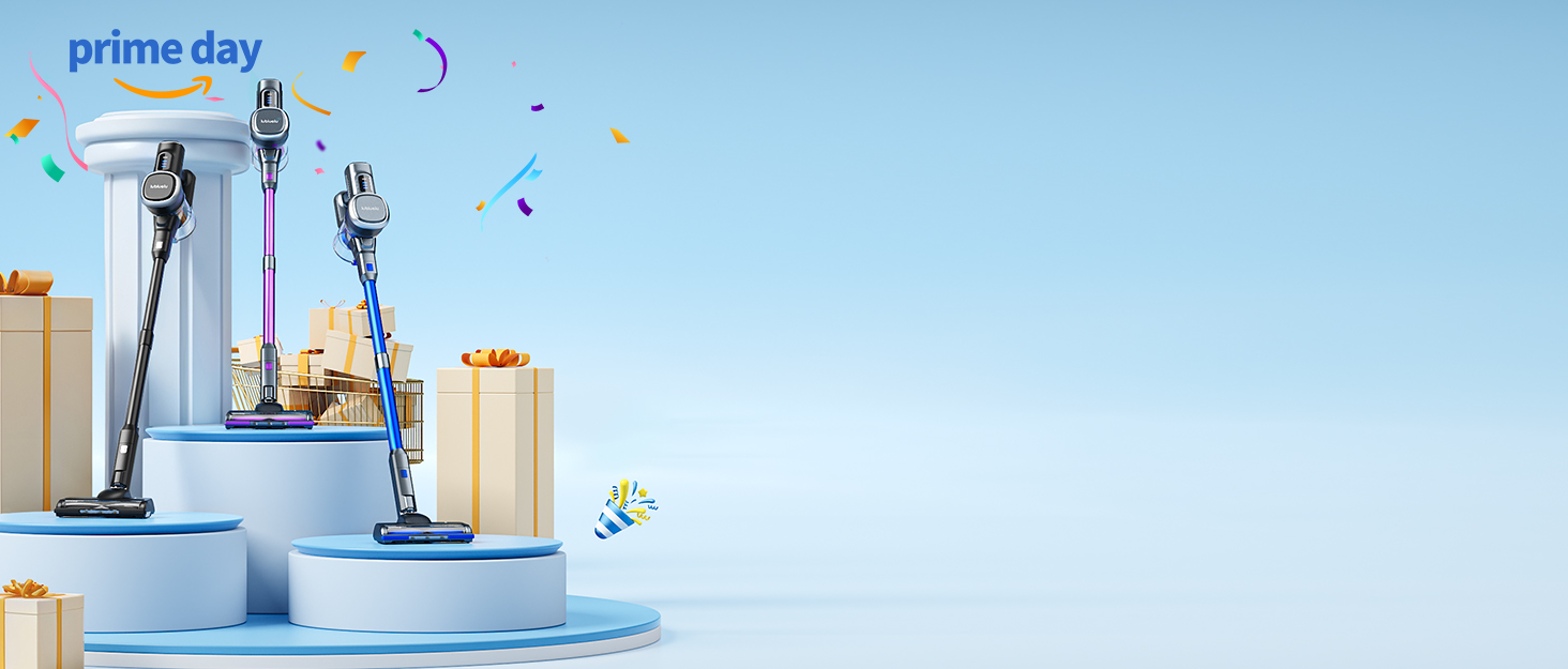 Бездротовий пилосос Lubluelu 27000Pa, 220W, 50 хвилин роботи, з антинамотуванням щетини та 2 фільтрами, для твердих поверхонь, килимів та шерсті тварин