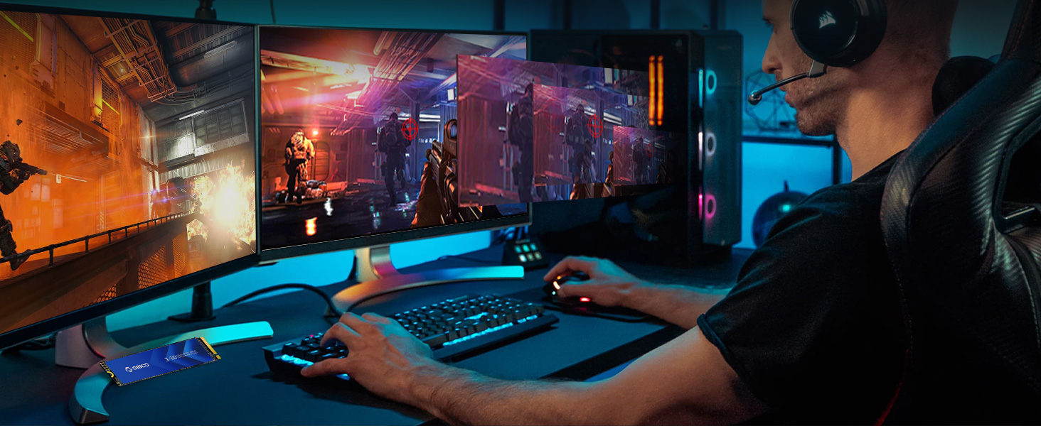 SSD Orico 1TB NVMe M.2 PCIe Gen3.0x4 - 3100 MB/s з кулером для ПК та відеомонтажу (J10)