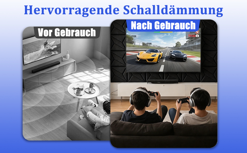 Самоклеючі акустичні панелі для звукоізоляції 30x30x0.9 см, 12 шт — шумопоглинаючі плити з лінійним дизайном для студії, кінотеатру та ігрової кімнати