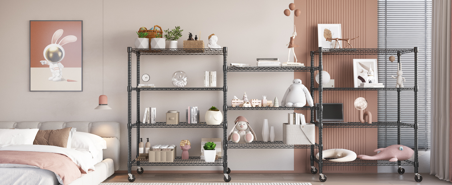 Himimi 5-Tier Rolling Wire Shelving Unit