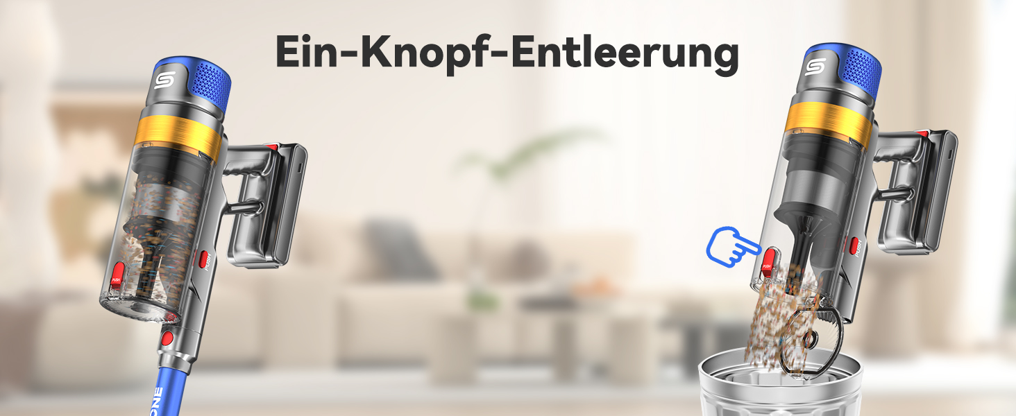 Бездротовий пилосос Sulean 580W з акумулятором, 70 хв роботи, 48000Pa, Smart Display, 1.6L, антинамотування, для твердих поверхонь, килимів, шерсті тварин