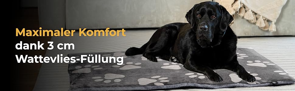 Підстилка для собак XS (45x65 см) – двостороння, м'яка, з наповнювачем 3 см – для дивана, авто, переноски – Tatze Beige, Made in Germany 45 x 65 см Tatze Beige