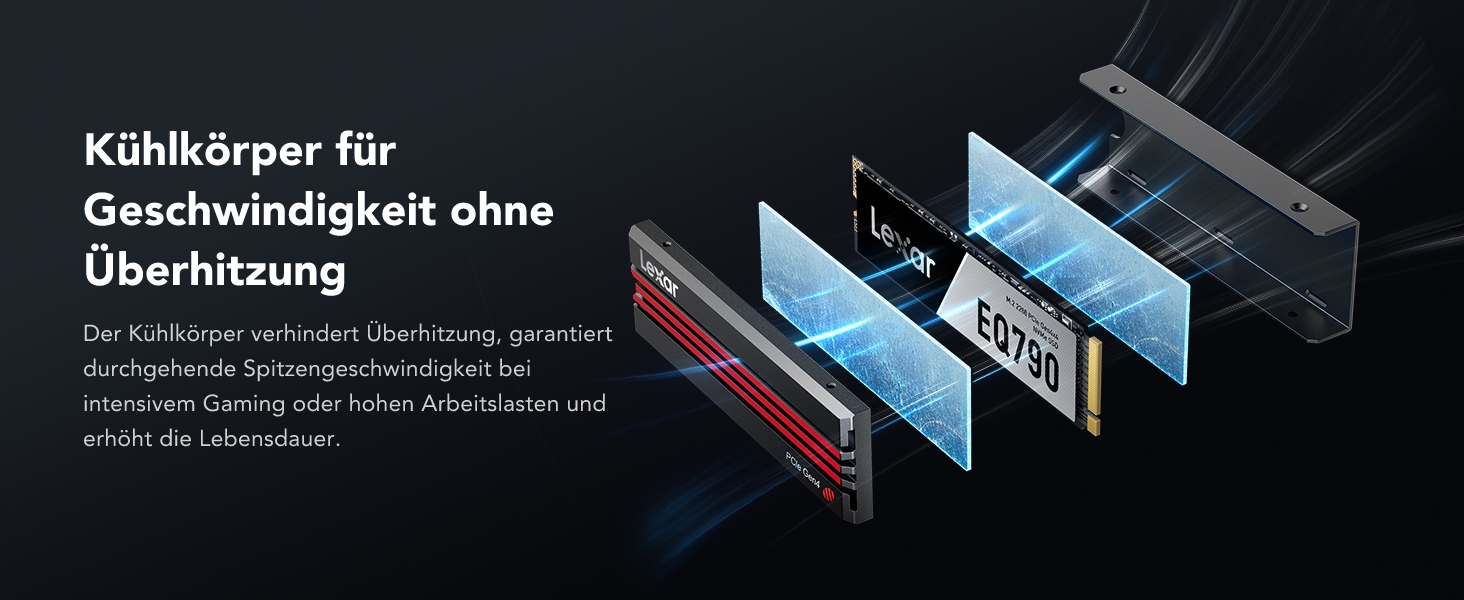 Lexar SSD M.2 2280 PCIe Gen4x4 NVMe 1.4: Внутрішній SSD для PS5, PC, 4TB (з радіатором)