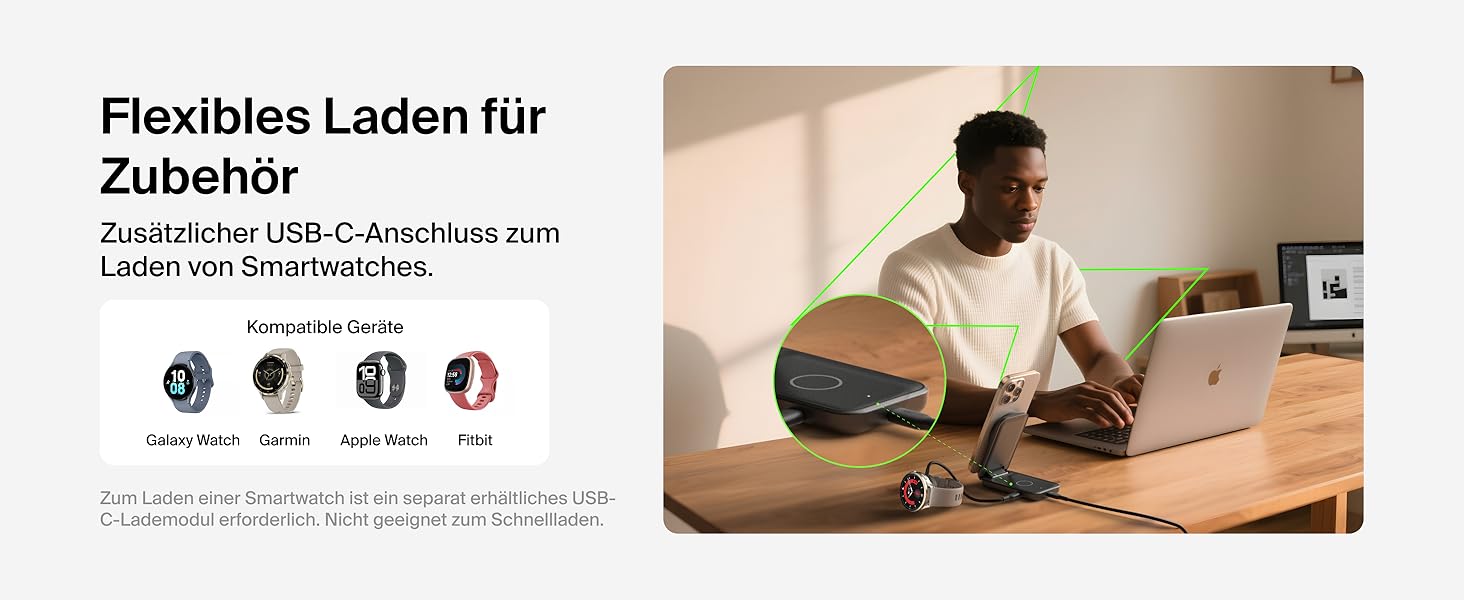Belkin UltraCharge Qi 2.2 Зарядна станція 2-в-1 25W MagSafe сумісна, бездротова зарядка для iPhone 17, iPhone Air, AirPods, Pixel – Чорний