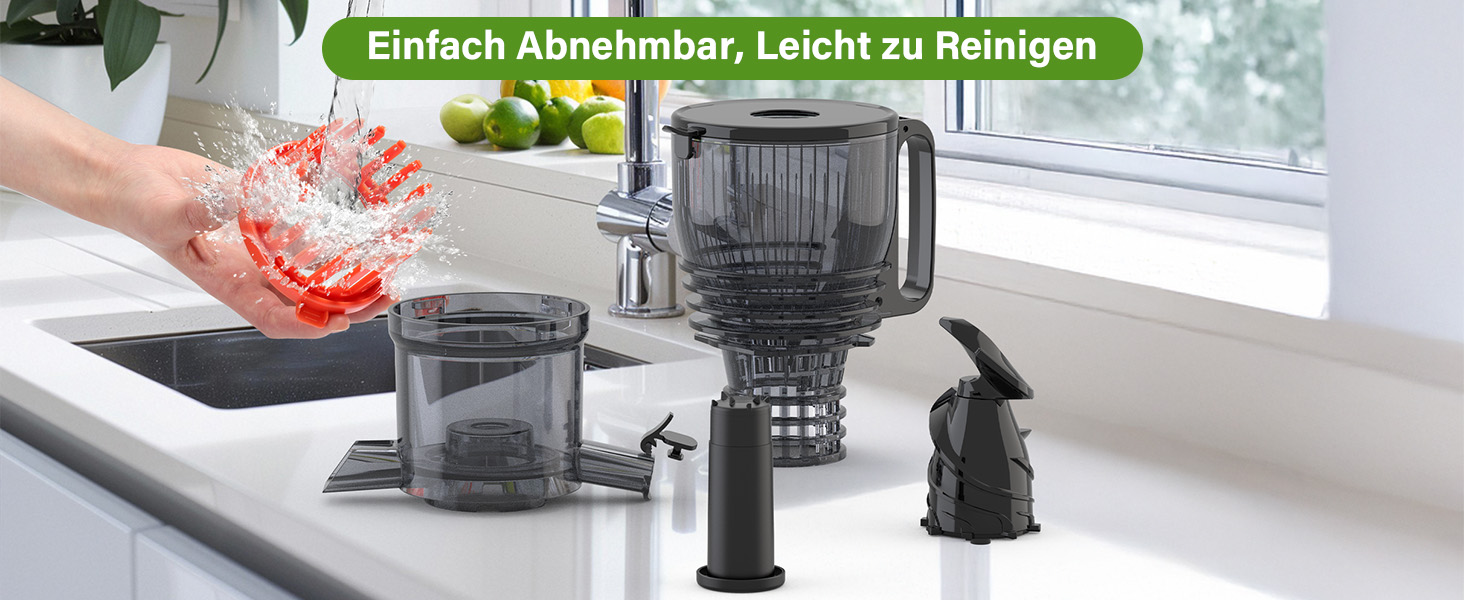 Шнекова соковижималка OMMO Slow Juicer для овочів та фруктів, 300 Вт, чорна