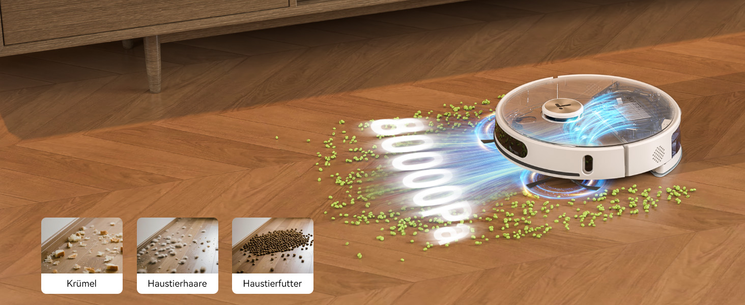 Робот-пилосос Tesvor S8 Pro з функцією миття - 8000Pa, LiDAR-навігація, 240 хв роботи, керування через додаток/Alexa, для прибирання шерсті тварин, килимів та твердих підлог