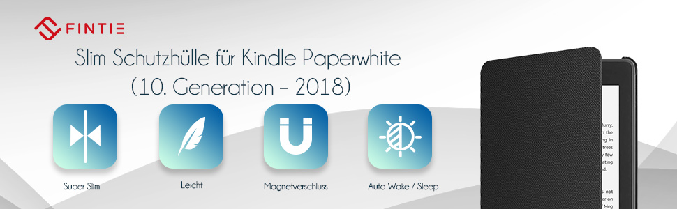 Водонепроникний чохол Fintie для Kindle Paperwhite 10 (2018) з авто-ввімкненням/вимкненням, модель PQ94WIF, з малюнком 'Цвітучий гібіскус'