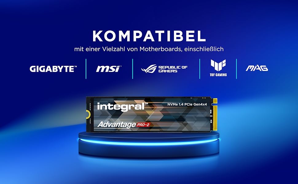 SSD Integral Advantage Pro 4TB NVMe M.2 PCIe Gen4 x4 - до 4900 МБ/с (читання), 3200 МБ/с (запис). Сумісний з Valve Steam Deck, Microsoft Surface Pro, ПК та ноутбуками