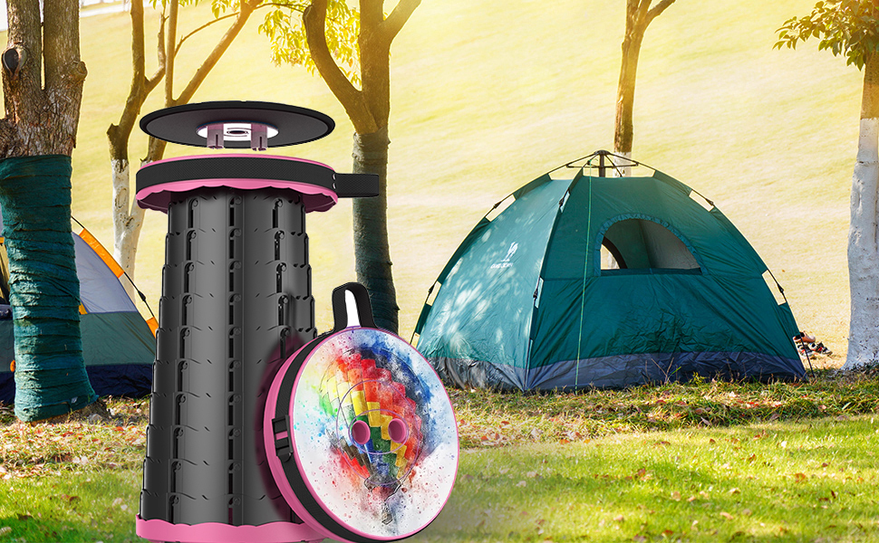 Складний стільчик Alevmoom 2024 з подушкою, для кемпінгу, подорожей, риболовлі. Міцний, витримує до 200 кг, телескопічний, регульований.