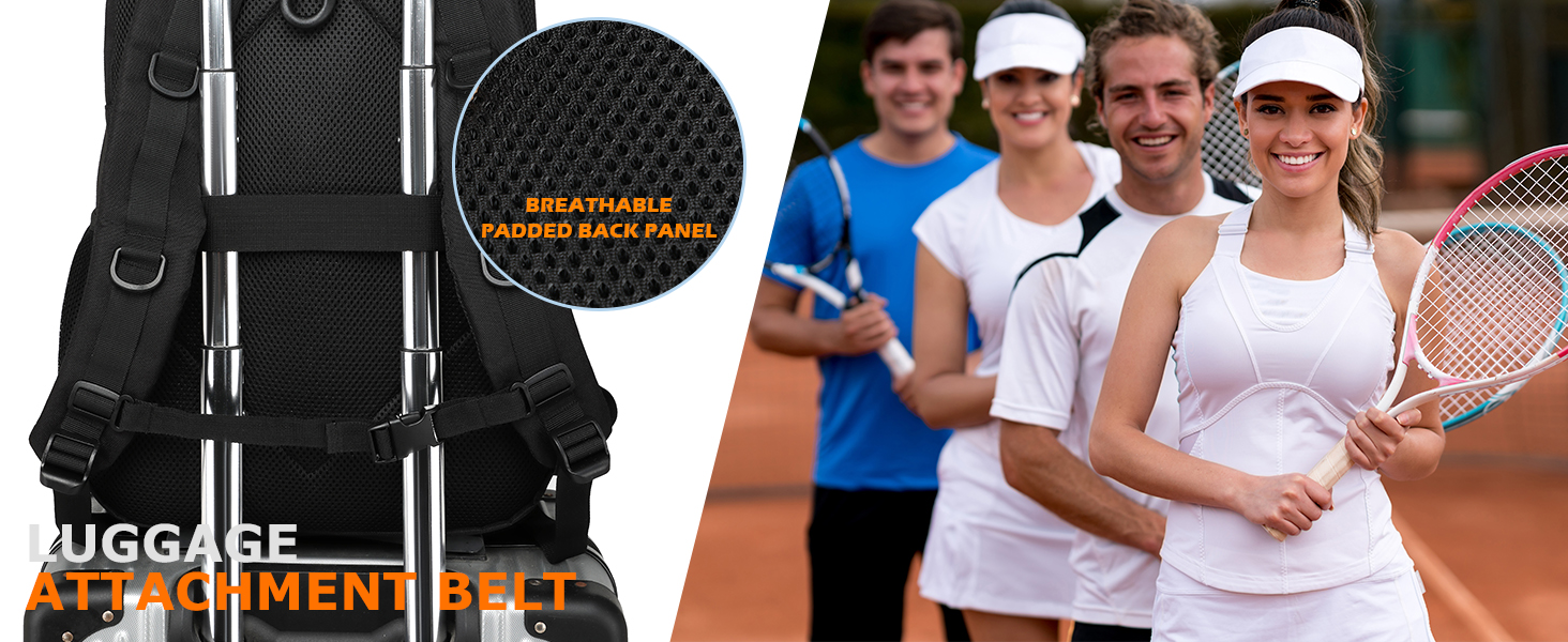 BlesMaller Tactical Tennis Backpack with Shoe Compartment & Racket Protection - Unisex Tennis Bag (Brown)
