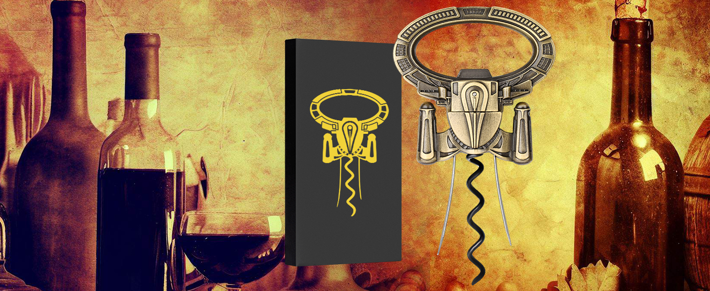 Відкривачка для вина LKKCHER з двома зубцями, для старих винних пляшок, професійна, бронзова з подарунковою коробкою та листівкою