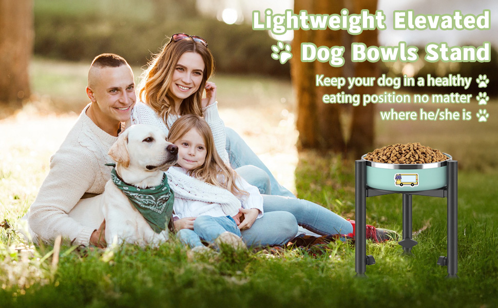 Підставка для миски для собак з принтом лапи, регульована по висоті (3 положення), металева, для маленьких, середніх та великих собак (лише підставка)