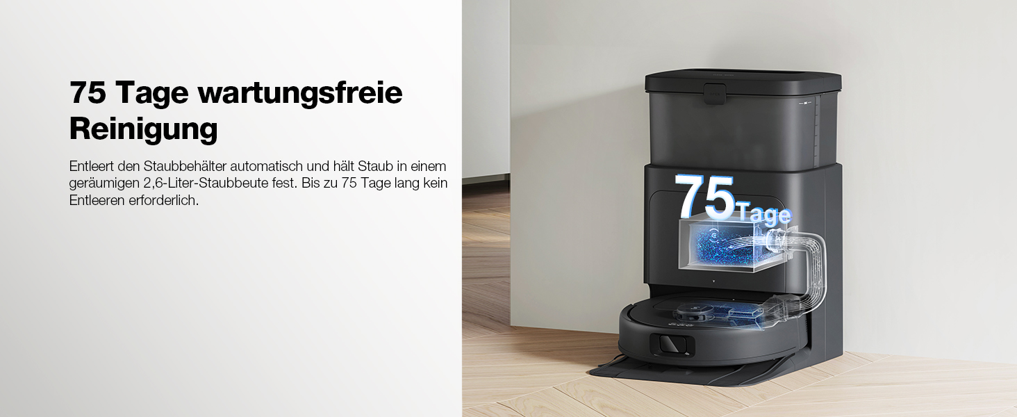 Робот-пилосос ECOVACS DEEBOT N30 PRO Omni з функцією миття, 10000 Па, технологія ZeroTangle 2.0, TruEdge, миття гарячою водою 60°C, сушка гарячим повітрям, білий (чорний)