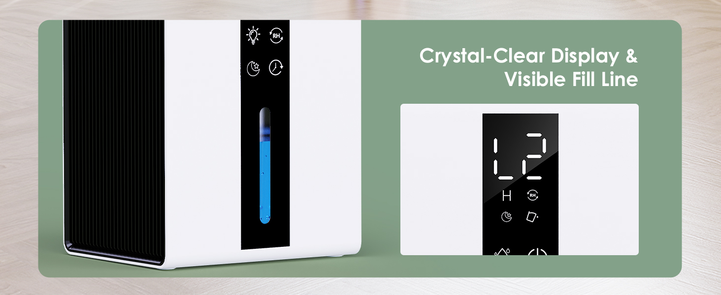 Електричний осушувач повітря 1.8L з антизаморожувальним захистом, 2 швидкості та 2 режими, таймер 48H, RGB підсвітка, для спальні, ванної кімнати та гуртожитку 1800 мл