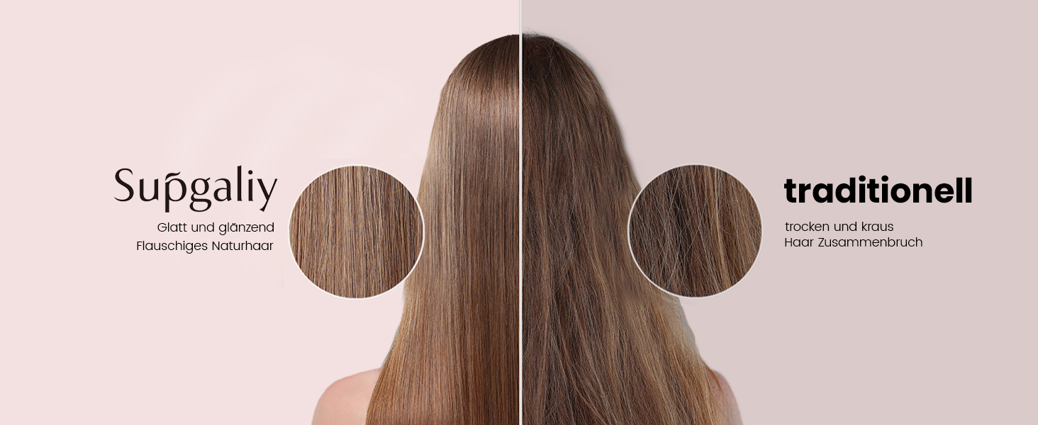 Фен-випрямляч для волосся 1300W з іонізацією, 4 температурні режими (90℃-160℃), 2-в-1, самоочищення (золотий)