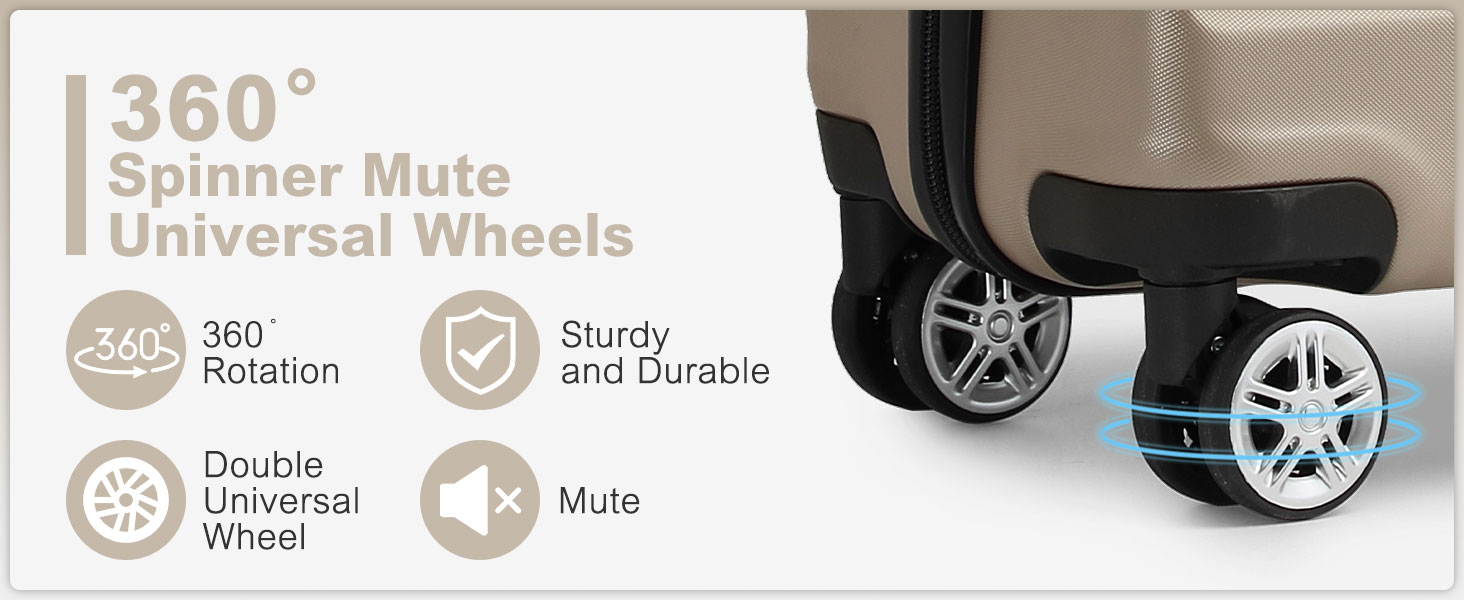 Набір валіз KONO 3 в 1: M, L, XL, розширюваний, з TSA-замком, з ABS+PC, золотий