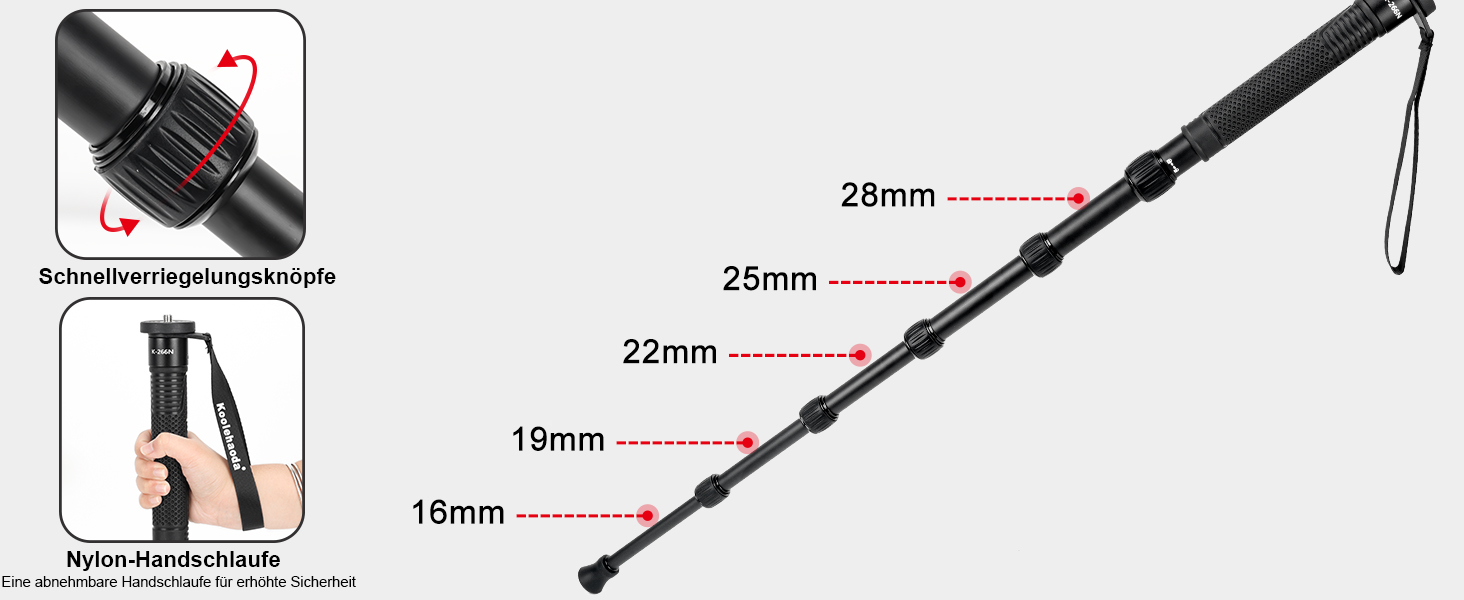 Штатив Koolehaoda 160 см з алюмінію з ручкою-підтримкою та тримачем для телефону, 1/4'-3/8' адаптер для DSLR/відеокамер, смартфонів