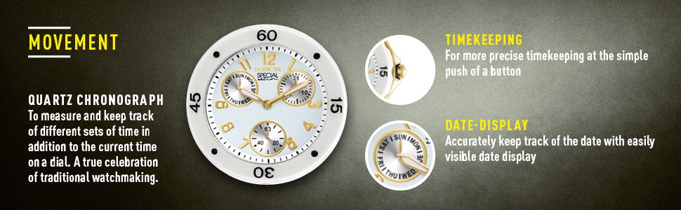 Жіночий кварцовий годинник Invicta Angel — 38мм, золотистий зі сталі, білий циферблат