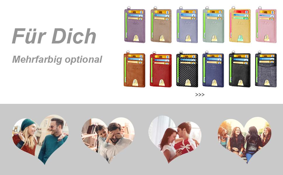 FurArt: Тонке кредитне картхолдер, RFID-захист, мінімалістичний, для чоловіків та жінок, чорний