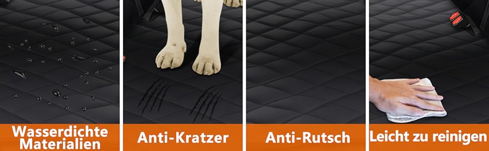 Alfheim Car Seat Cover for Dogs - Waterproof & Scratch-Resistant Back Seat Protector, Non-Slip, Durable, Washable, Universal Fit for Most Cars - Black