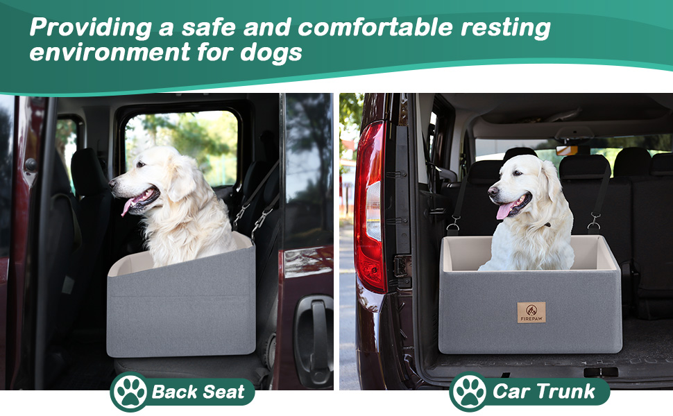 Автокрісло для собак, сіре, велике, з підняттям та кишенями для зберігання, до 25 кг, для великих собак та цуценят