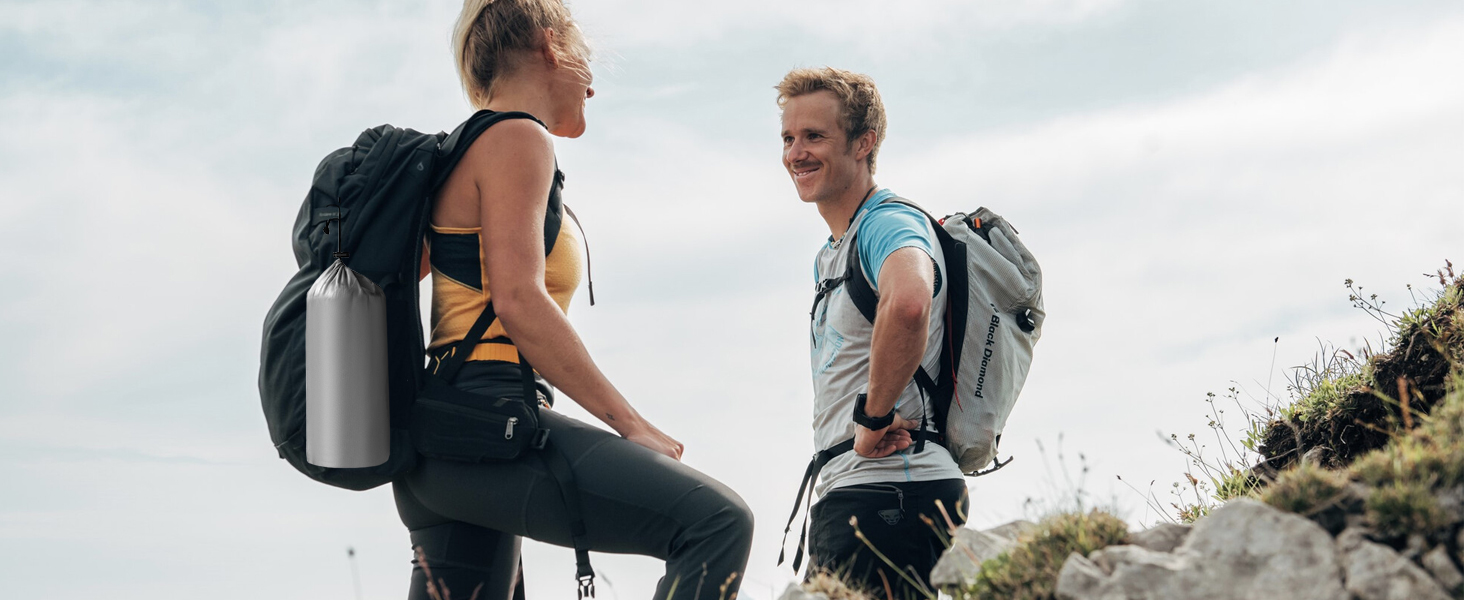 Каремат туристичний надувний Isomatte 9 см, 200x68 см, з подушкою, водонепроникний - для кемпінгу, походів, пляжу (Сірий)