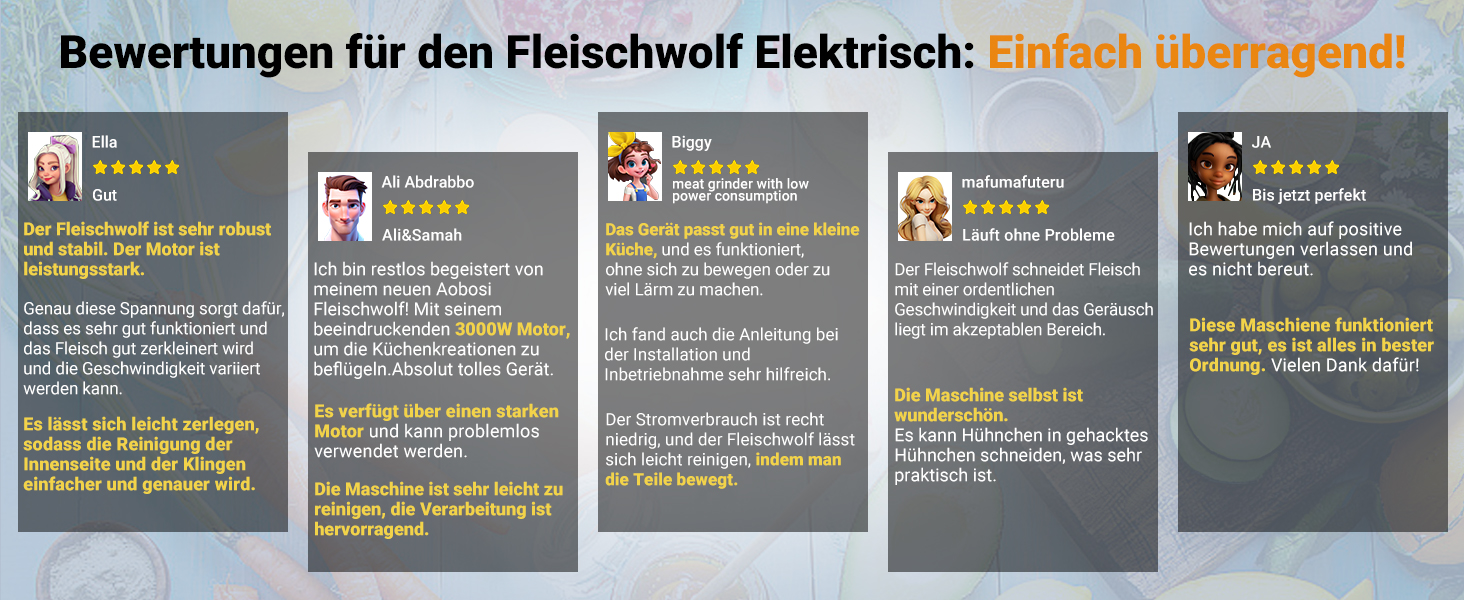 М'ясорубка електрична AOBOSI 3-в-1 з нержавіючої сталі (3000 Вт, насадки для ковбас, кубе)