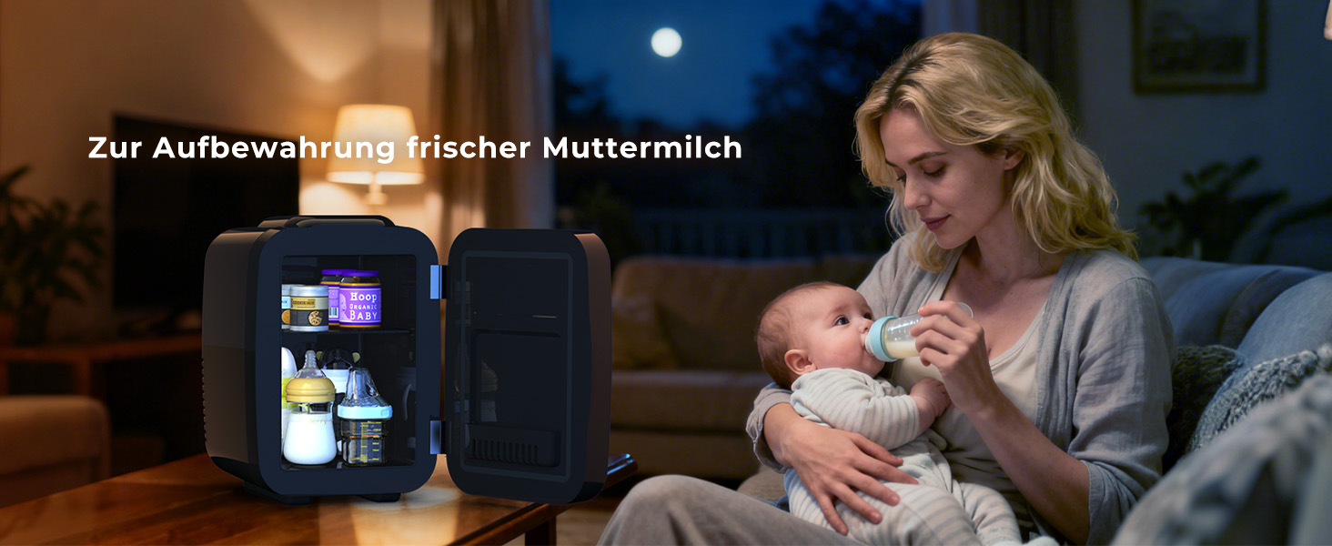 Міні холодильник 4L з RGB підсвіткою, охолодження/підігрів, 2в1, для напоїв та догляду за шкірою, 220V/12V, чорний