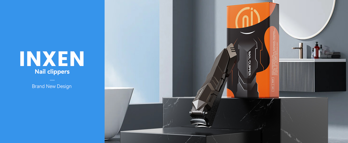 Професійний кусачок для нігтів з контейнером для збору, кусачки для нігтів рук та ніг, гострі кусачки з нержавіючої сталі, великі кусачки для нігтів, кусачки 2 в 1, кусачки для нігтів для чоловіків та жінок (великі, чорні, 8,9x2 см)