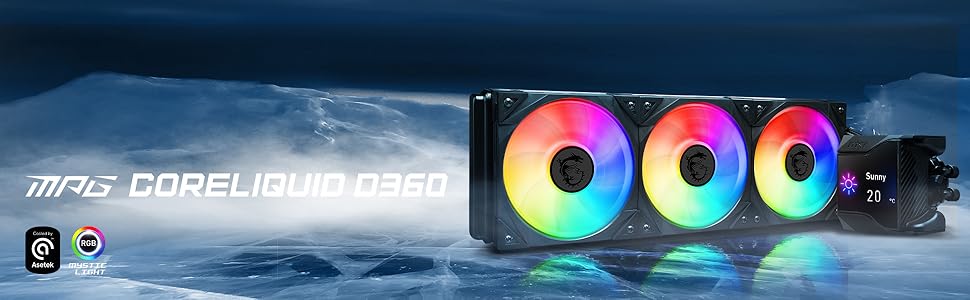 MSI MAG CoreLiquid I AIO: Система водяного охолодження ЦП з RGB підсвіткою (360 мм)