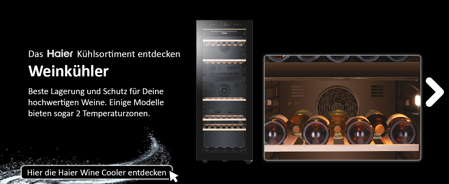 Haier 34 Bottle Wine Refrigerator - 1 Zone Wine Cooler with UV Glass Door, Wi-Fi & Touch Display