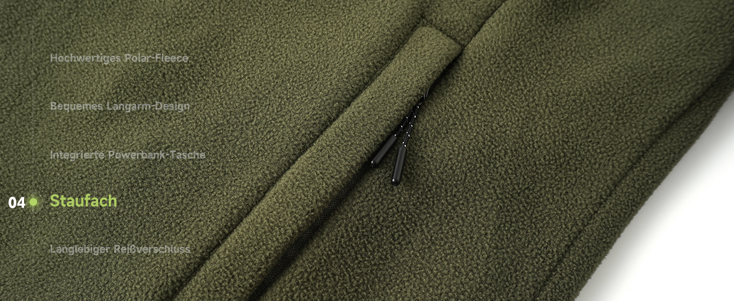 Обогрівальний жилет LABEWVI з акумулятором 10000mAh, чоловічий/жіночий, фліс Polar, USB, зелений