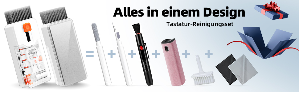 Набір для чищення клавіатури Ordilend: комплексна очистка для ПК, ноутбука, телефону та камери (білий)